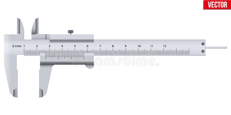 Le calibre vernier et l'échelle illustration de vecteur Le calibre vernier et l'échelle illustration de vecteur