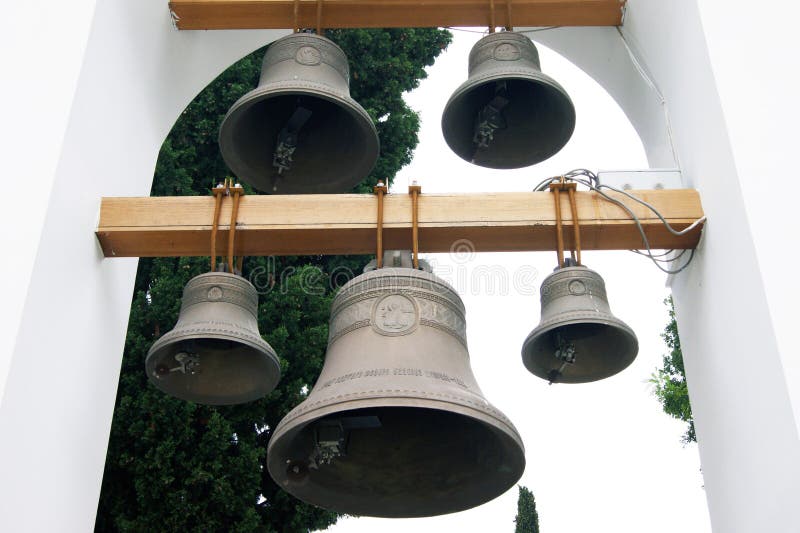 Le Campane Nel Campanile Della Chiesa Fotografia Stock Immagine di