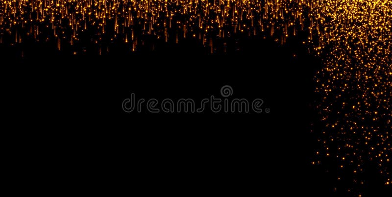 Le cascate delle particelle dorate del champagne delle bolle della scintilla di scintillio stars su fondo nero, festa del buon an illustrazione vettoriale Le cascate delle particelle dorate del champagne delle bolle della scintilla di scintillio stars su fondo nero, festa del buon an illustrazione vettoriale
