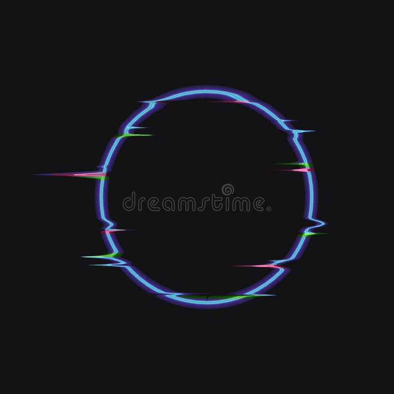 Le cercle au néon de vecteur avec l'effet de problème, blanc coloré encadrent le calibre d'isolement et brillant d'illustration illustration libre de droits Le cercle au néon de vecteur avec l'effet de problème, blanc coloré encadrent le calibre d'isolement et brillant d'illustration illustration libre de droits