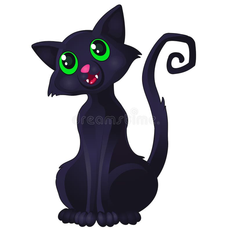 Le Chat Noir Astucieux Drole Avec Les Yeux Verts Et La Queue En Spirale Incurvee Montre La Dent D Isolement Sur Le Fond Blanc San Illustration De Vecteur Illustration Du Hypnose Fond Le Chat Noir Astucieux Drole Avec Les Yeux Verts Et La Queue En Spirale Incurvee Montre La Dent D Isolement Sur Le Fond Blanc San Illustration De Vecteur Illustration Du Hypnose Fond