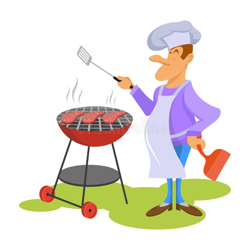 Le chef professionnel fait le bifteck de boeuf Chef dans un chapeau à cuire Cuisinier au travail Hef de ¡ de Ð faisant cuire le r