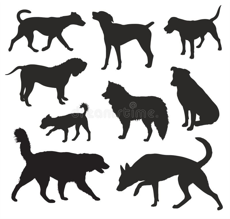 Le chien silhouette le vecteur illustration stock Le chien silhouette le vecteur illustration stock