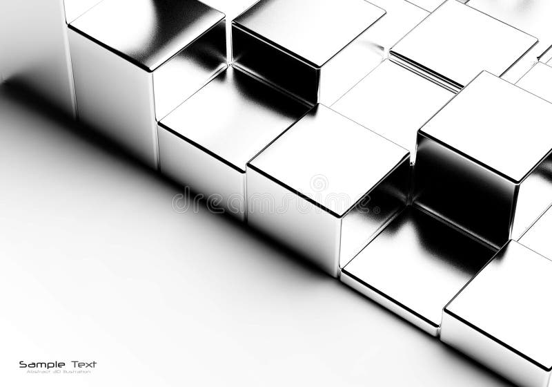 Abstract chrome cubes on white background. Abstract chrome cubes on white background