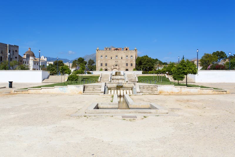 Beautiful view of the Zisa Castle in Palermo, Sicily. Italy. Beautiful view of the Zisa Castle in Palermo, Sicily. Italy