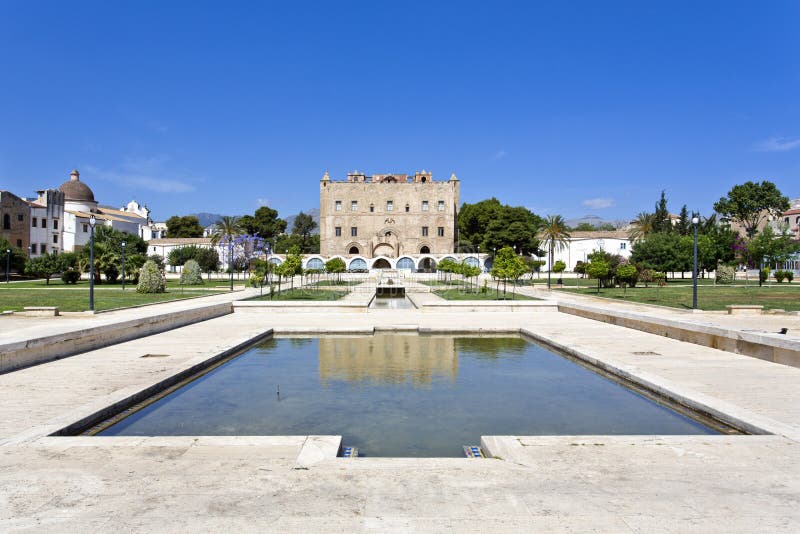 Beautiful view of the Zisa Castle in Palermo, Sicily. Italy. Beautiful view of the Zisa Castle in Palermo, Sicily. Italy