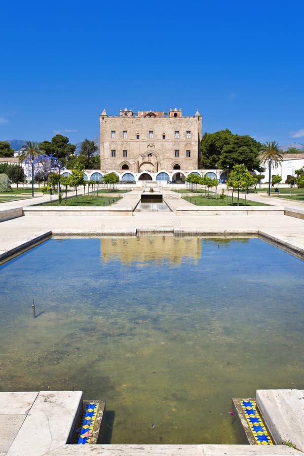 Beautiful view of the Zisa Castle in Palermo, Sicily. Italy. Beautiful view of the Zisa Castle in Palermo, Sicily. Italy