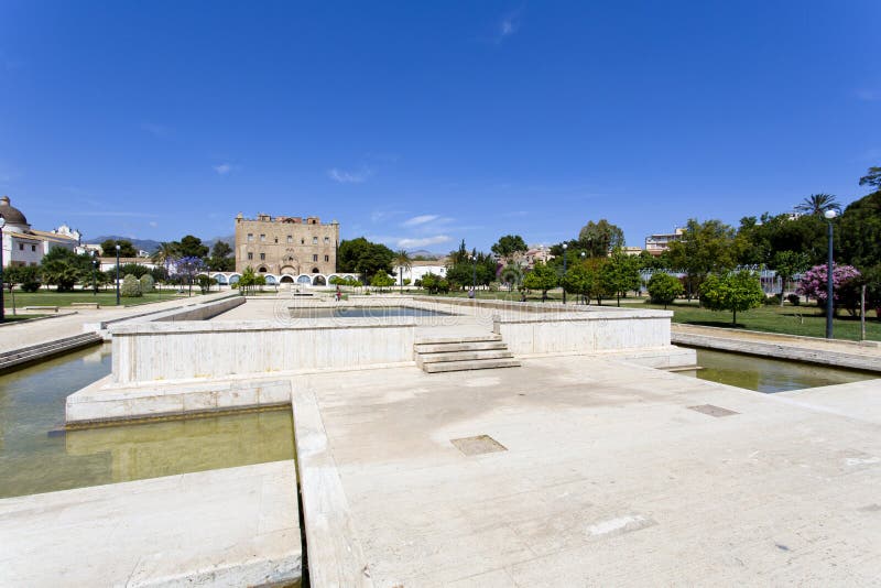 Beautiful view of the Zisa Castle in Palermo, Sicily. Italy. Beautiful view of the Zisa Castle in Palermo, Sicily. Italy