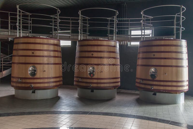Barriques de chêne pour vin Mendoza Argentine image libre de droits