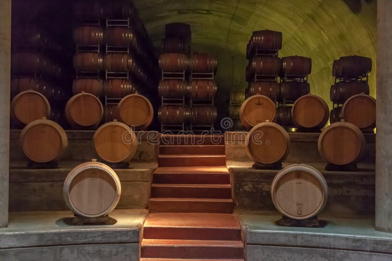 Fûts de chêne pour vin Mendoza Argentine image stock