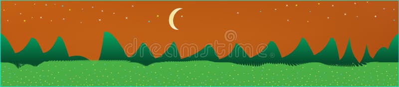Le ciel rouge orange, et les montagnes aménagent en parc illustration libre de droits Le ciel rouge orange, et les montagnes aménagent en parc illustration libre de droits
