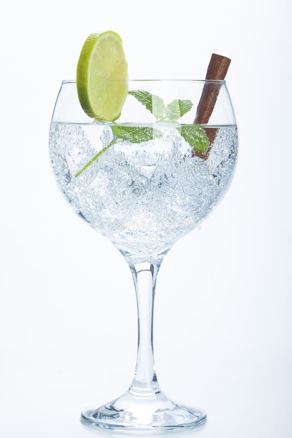 Le citron et la cannelle égrènent le tonique d'isolement au-dessus du blanc photos stock Le citron et la cannelle égrènent le tonique d'isolement au-dessus du blanc photos stock