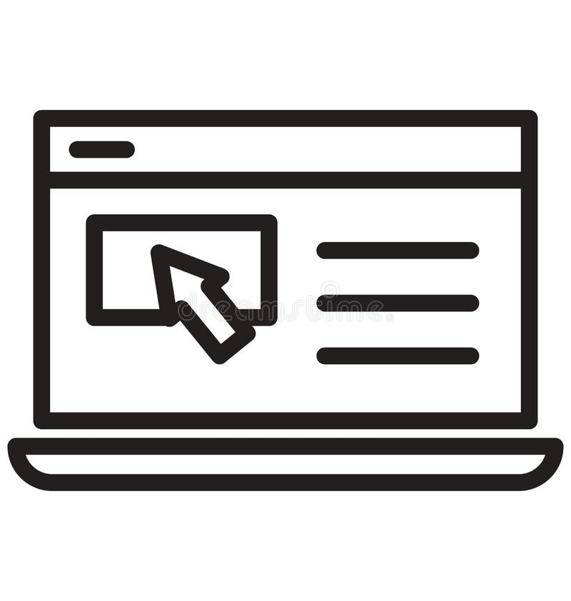 Le clic, profil, icône de vecteur d'Iconisolated d'ordinateur portable peut être facilement modifié et édité illustration stock Le clic, profil, icône de vecteur d'Iconisolated d'ordinateur portable peut être facilement modifié et édité illustration stock