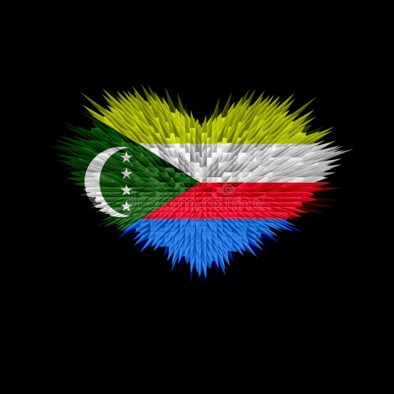 Le Coeur Du Drapeau Des Comores Illustration Stock - Illustration