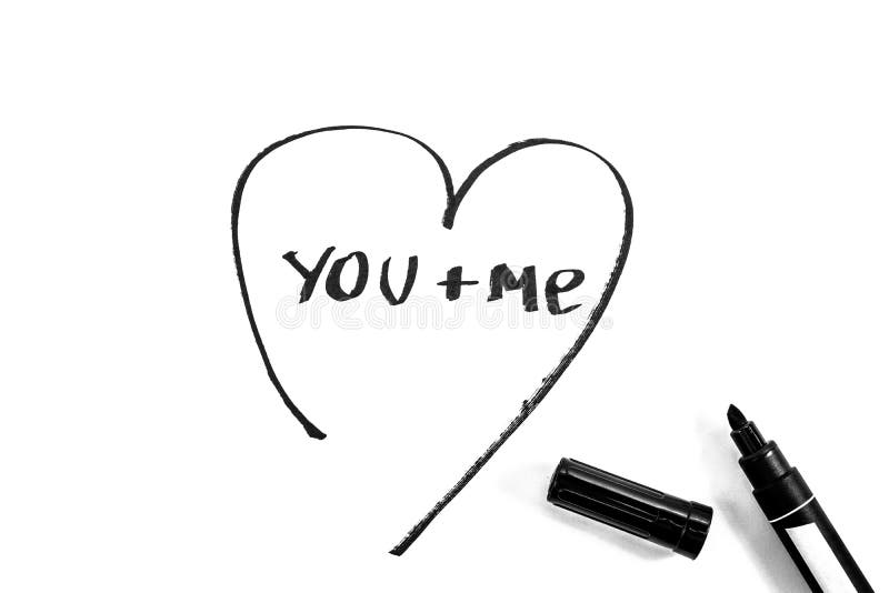 Le coeur est peint avec le marqueur, photo noire et blanche illustration libre de droits Le coeur est peint avec le marqueur, photo noire et blanche illustration libre de droits