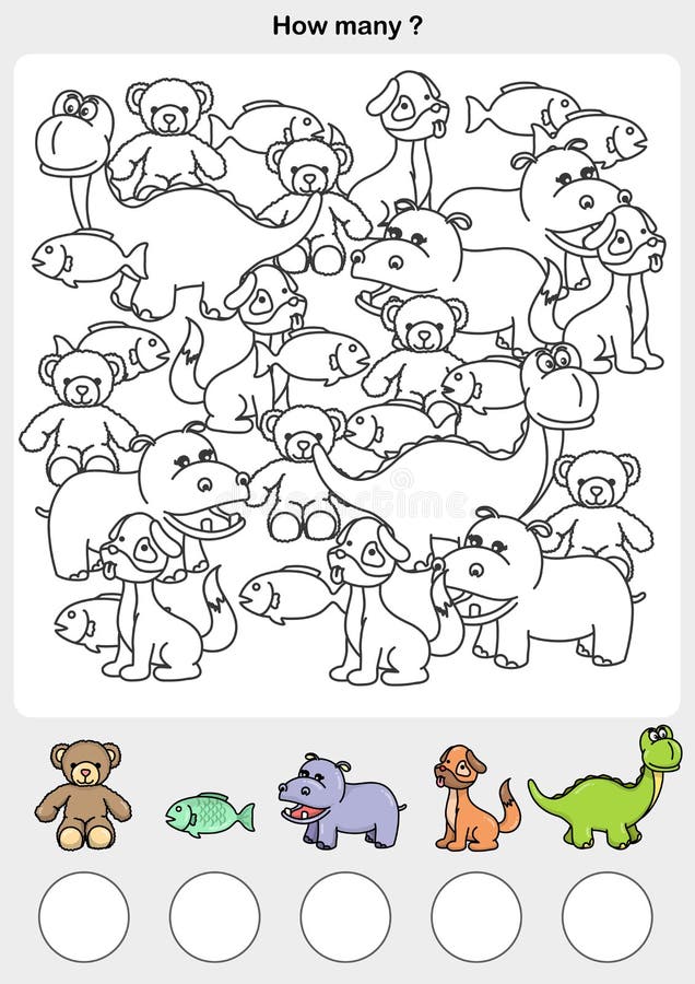 Le compte et la peinture colorent les animaux illustration stock Le compte et la peinture colorent les animaux illustration stock