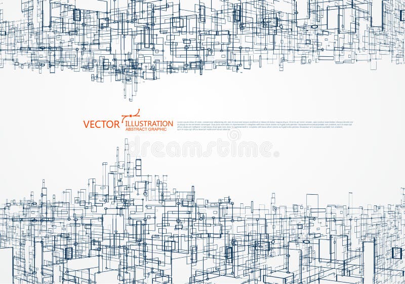 Le concept du graphique virtuel de la ville d'univers parallèle de la conception de l'espace virtuel. Le concept du graphique virtuel de la ville d'univers parallèle de la conception de l'illustration virtuelle de vecteur spatial