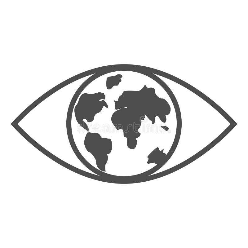 Le concept merveilleux de la terre de planète dans l'oeil humain illustration de vecteur Le concept merveilleux de la terre de planète dans l'oeil humain illustration de vecteur
