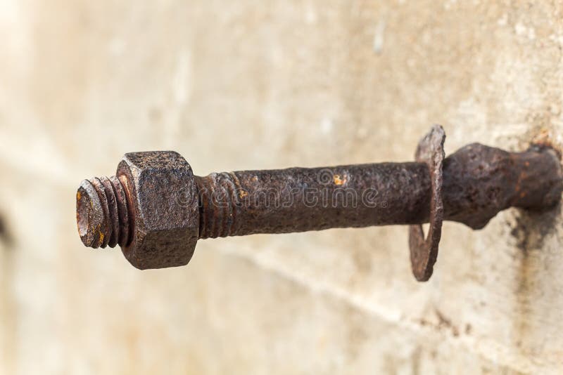 Le corrosif s'est rouillé boulon avec l'écrou Construction industrielle grunge c photographie stock libre de droits Le corrosif s'est rouillé boulon avec l'écrou Construction industrielle grunge c photographie stock libre de droits