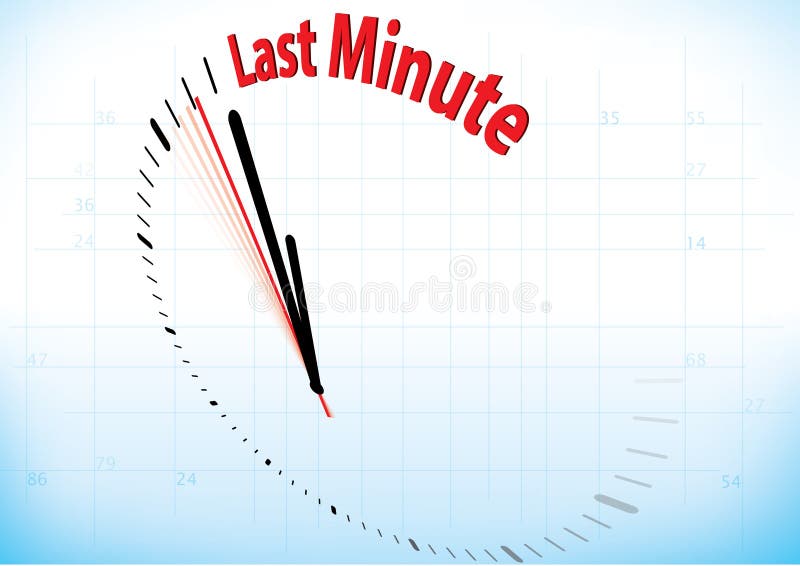 Illustration of a clock almost reached the last minute. Illustration of a clock almost reached the last minute