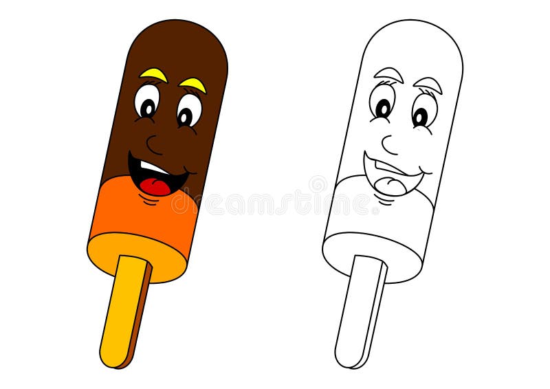 Le den kulöra lollyen som en färgläggning för små ungar vektor illustrationer Le den kulöra lollyen som en färgläggning för små ungar vektor illustrationer