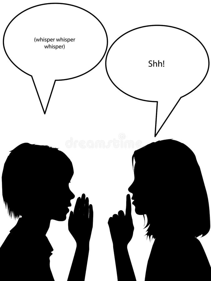 Le donne della siluetta dello shh di bisbiglio dicono i segreti illustrazione vettoriale Le donne della siluetta dello shh di bisbiglio dicono i segreti illustrazione vettoriale