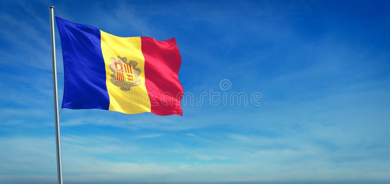 Le drapeau national d'Andorre images stock