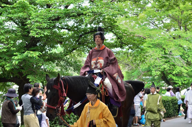 Le défilé du festival de Kyoto Aoi, Japon photographie stock Le défilé du festival de Kyoto Aoi, Japon photographie stock
