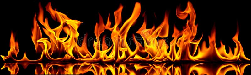 Fire flames on a black background. Fire flames on a black background.