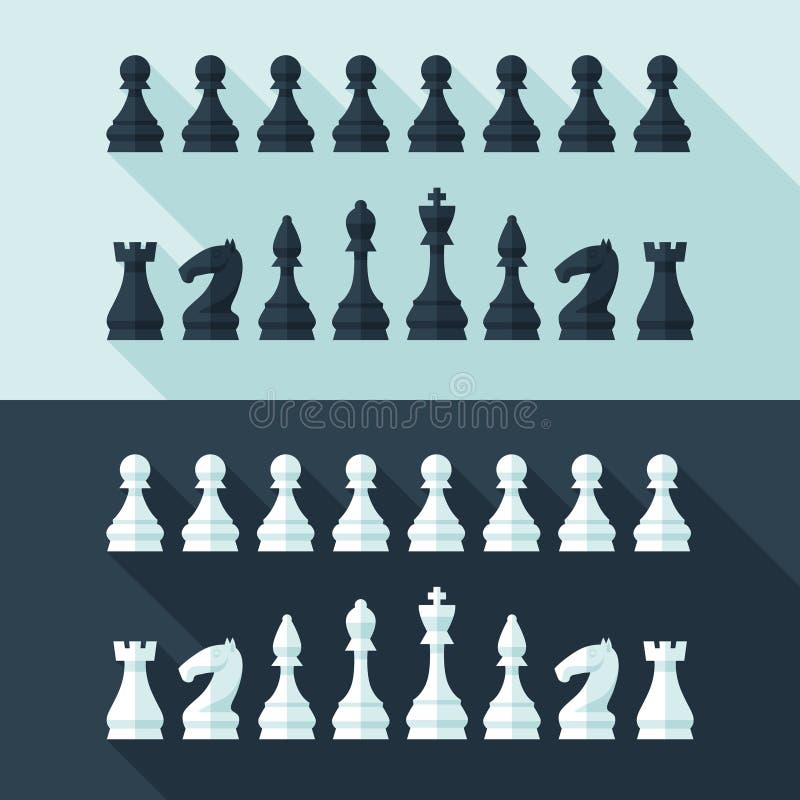 Le figure di scacchi hanno messo nello stile moderno piano per il concetto di progetto illustrazione vettoriale Le figure di scacchi hanno messo nello stile moderno piano per il concetto di progetto illustrazione vettoriale