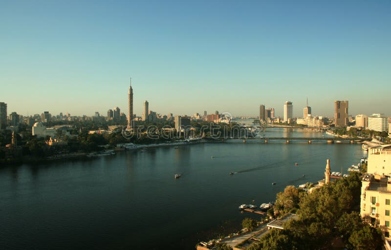 Le fleuve le Nil au Caire photos libres de droits Le fleuve le Nil au Caire photos libres de droits