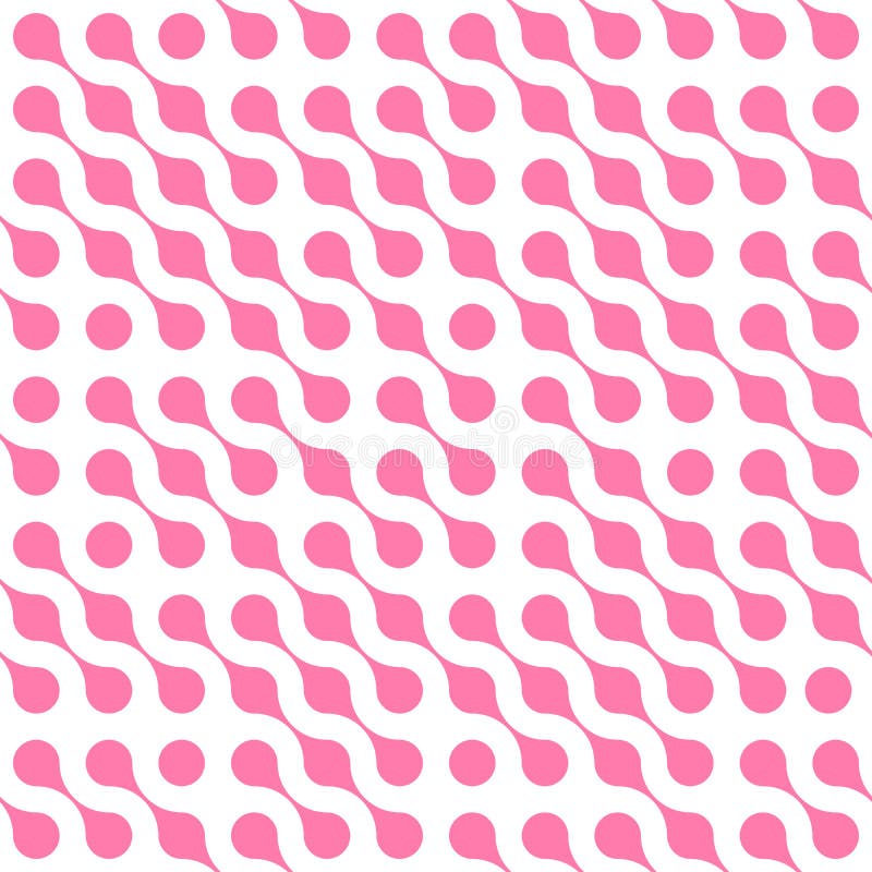 Abstract background of pink connected dots in diagonal arrangement on white background. Molecule theme wallpaper. Seamless pattern vector illustration. Abstract background of pink connected dots in diagonal arrangement on white background. Molecule theme wallpaper. Seamless pattern vector illustration.