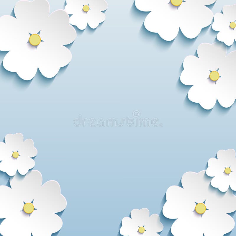 Le fond abstrait floral, 3d fleurit le cerisier illustration stock Le fond abstrait floral, 3d fleurit le cerisier illustration stock