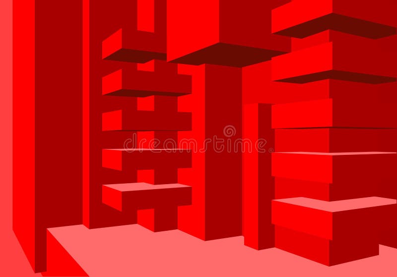 Le fond d'architecture avec le r?sum? cube la composition et nettoie le style minimalistic illustration libre de droits Le fond d'architecture avec le r?sum? cube la composition et nettoie le style minimalistic illustration libre de droits