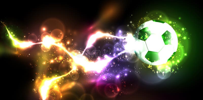 Le football au néon de drapeau illustration libre de droits Le football au néon de drapeau illustration libre de droits