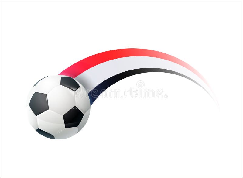 Le football avec la traînée colorée égyptienne de drapeau national Conception d'illustration de vecteur pour des championnats du illustration libre de droits Le football avec la traînée colorée égyptienne de drapeau national Conception d'illustration de vecteur pour des championnats du illustration libre de droits