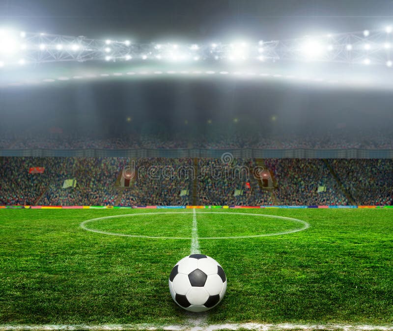 Le Stade De Football Imaginaire, Rendu 3d Illustration Stock - Illustration  du sport, endroit: 79046466