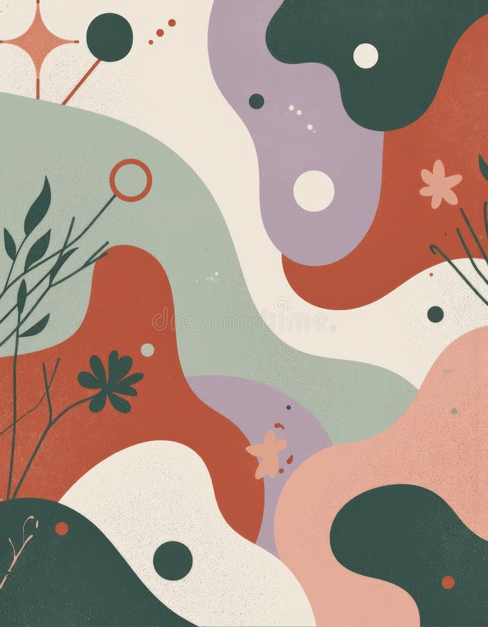 Le forme organiche in combinazioni colorate sperimentali creano un design vivace. Questo disegno presenta una miscela di forme organiche e combinazioni sperimentali di colori che presentano un'armoniosa interazione tra le bende verdi e le pastiglie morbide. Ideale per moderni progetti artistici o di marca che abbracciano la creatività e l'unicità generate dall'intelligenza artificiale