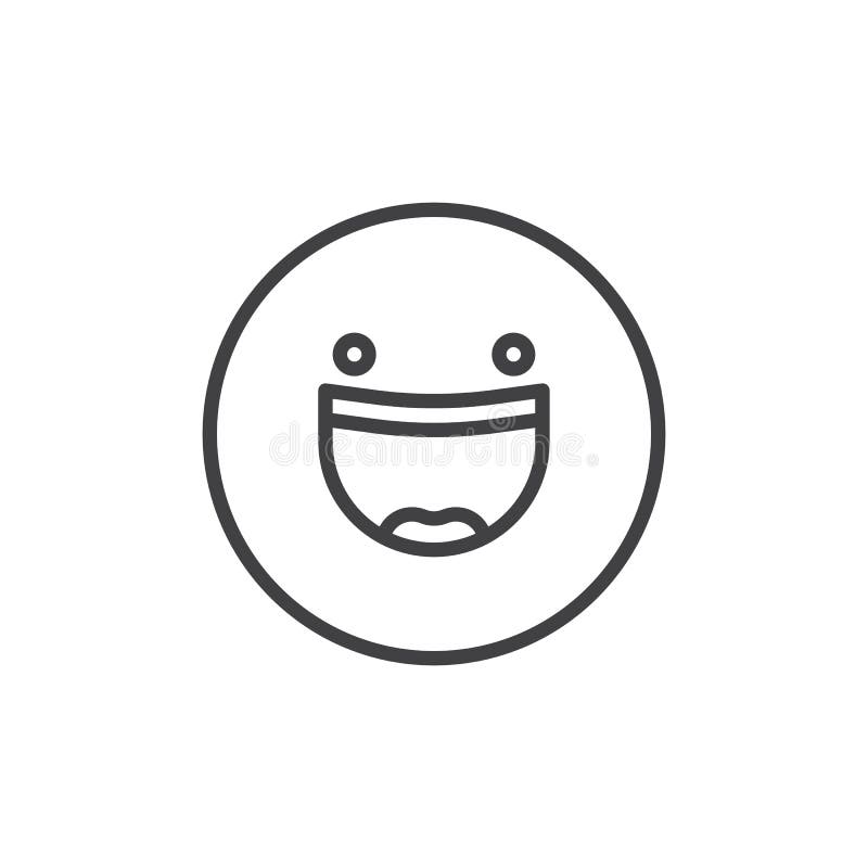 Le framsidan med den öppna munemoticonen fodra symbolen stock illustrationer Le framsidan med den öppna munemoticonen fodra symbolen stock illustrationer