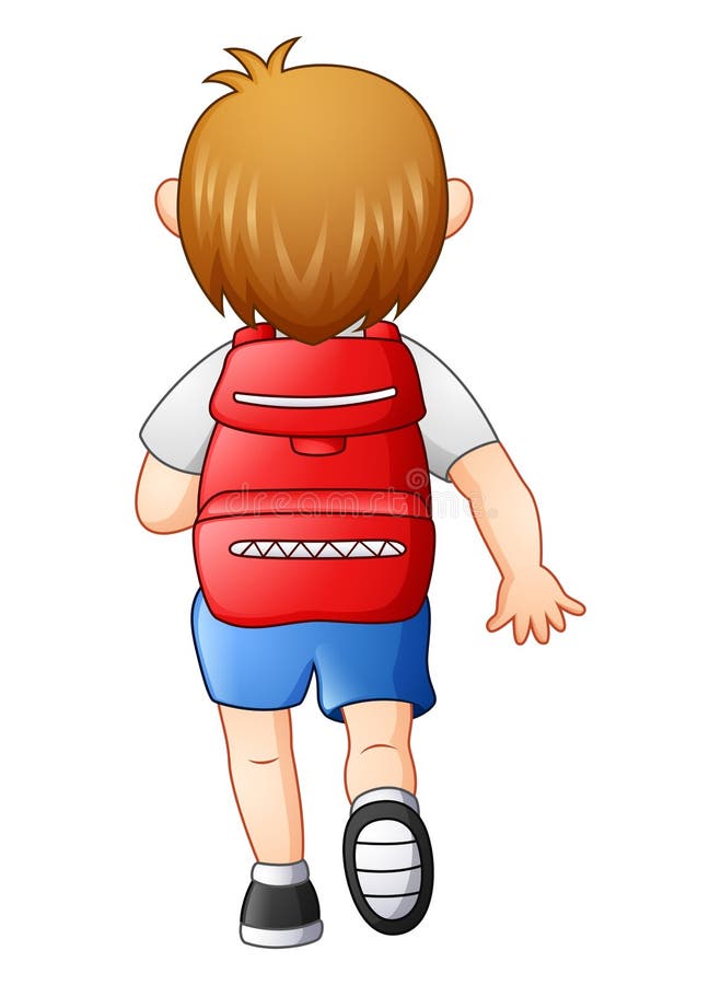 Le garçon mignon dans un uniforme scolaire vont à l'école illustration stock Le garçon mignon dans un uniforme scolaire vont à l'école illustration stock