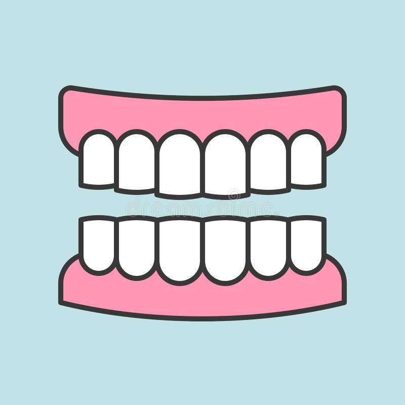 Gums with teeth or Denture, dental related icon, filled outline. Gums with teeth or Denture, dental related icon, filled outline.