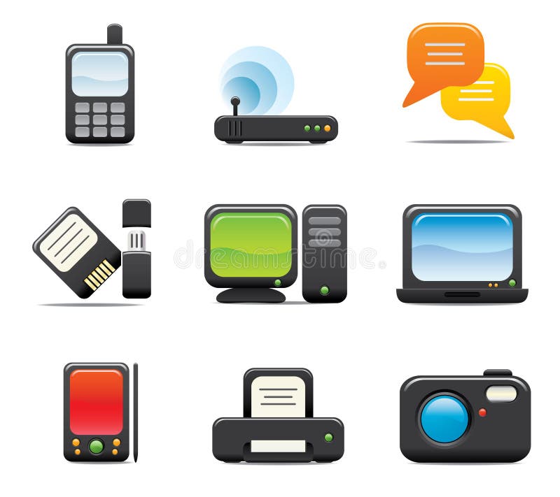 Electronic Computer Icon Set One. Easy to edit vector image. Electronic Computer Icon Set One. Easy to edit vector image.