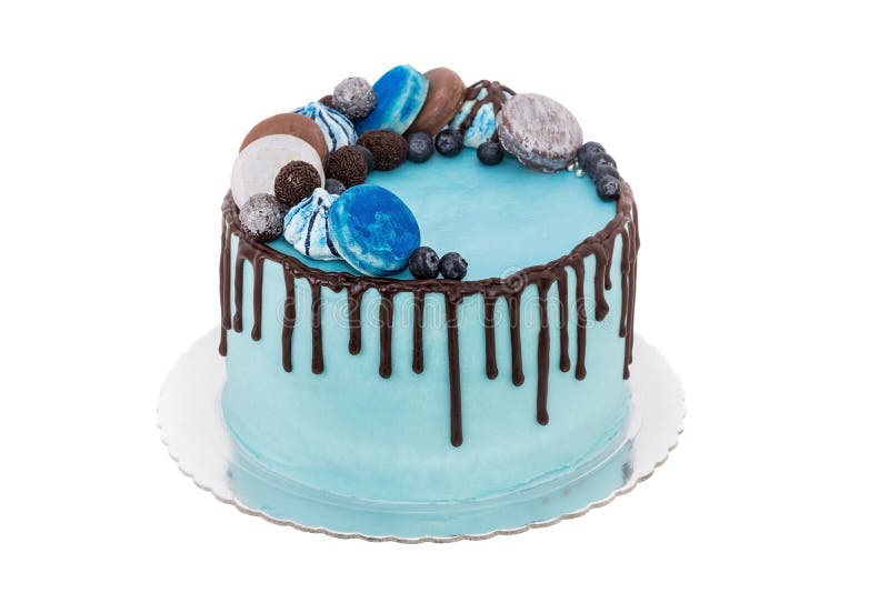 Delicious cake from sugar pastes blue. Close-up. Delicious cake from sugar pastes blue. Close-up.