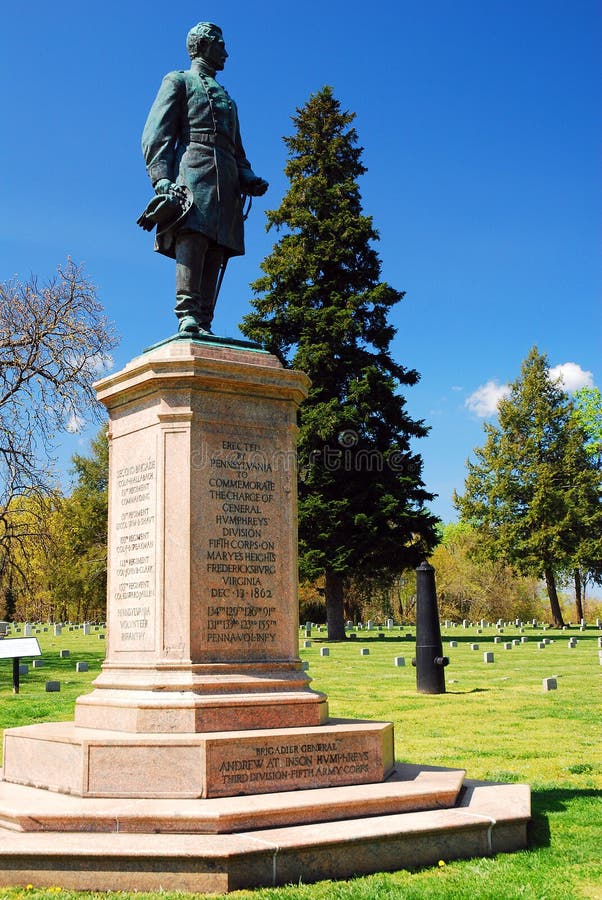 Le Général Humphrey au cimetière de militaires de guerre civile image stock Le Général Humphrey au cimetière de militaires de guerre civile image stock