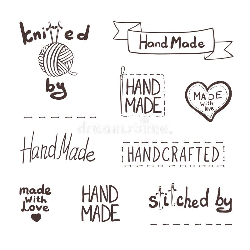 Le icone fatte a mano disegnate a mano di vettore hanno messo il fondo, etichette schizzate illustrazione di stock Le icone fatte a mano disegnate a mano di vettore hanno messo il fondo, etichette schizzate illustrazione di stock