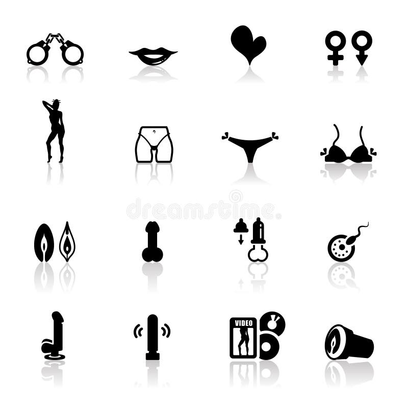 Le icone hanno impostato i giocattoli del sesso illustrazione vettoriale Le icone hanno impostato i giocattoli del sesso illustrazione vettoriale