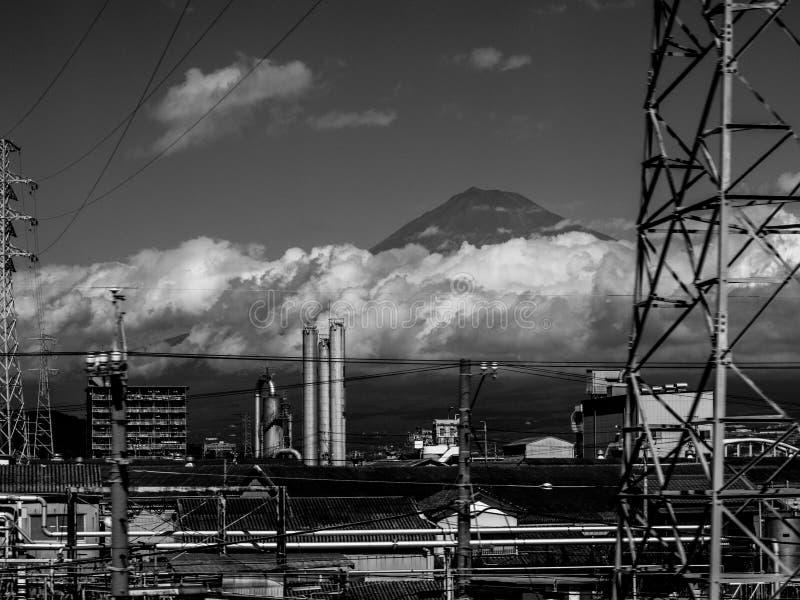 Le Japon et le mont Fuji industriels photographie stock Le Japon et le mont Fuji industriels photographie stock