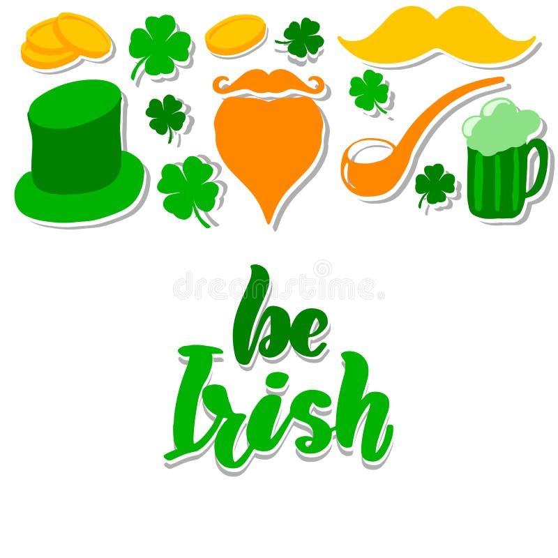 Le jour de St Patrick a placé avec illustration stock Le jour de St Patrick a placé avec illustration stock