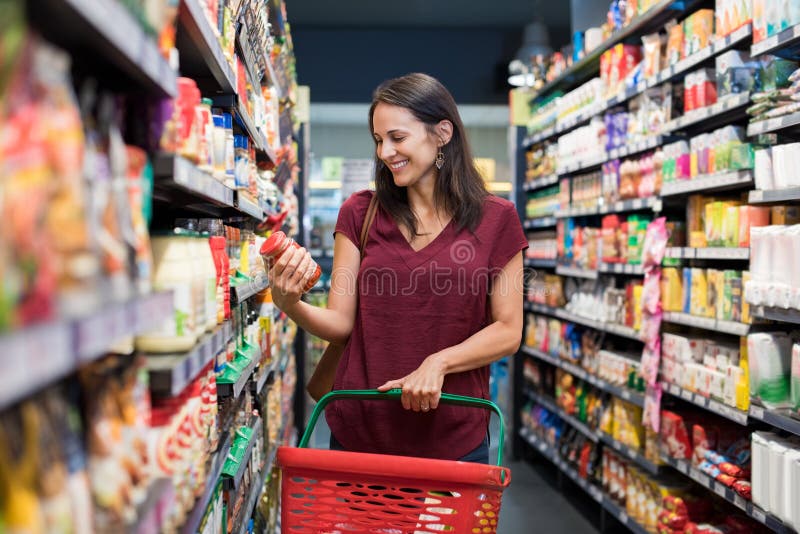Le kvinnan på supermarket