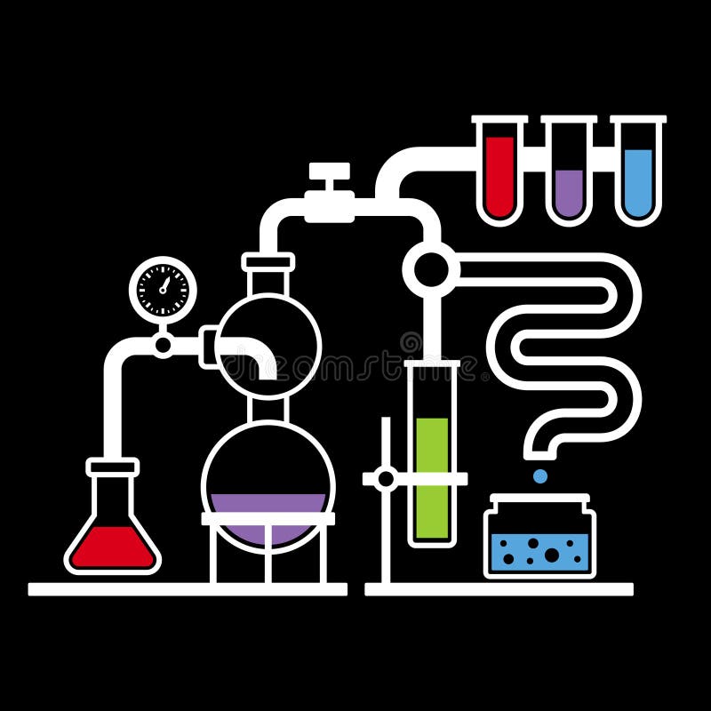 Le laboratoire de chimie Infographic a placé 3 illustration libre de droits Le laboratoire de chimie Infographic a placé 3 illustration libre de droits